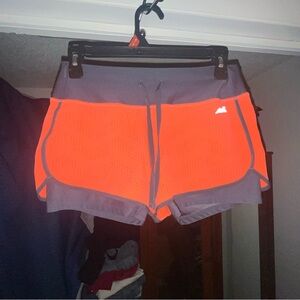 Avia Women's Vibrant Orange and Charcoal Athletic Shorts